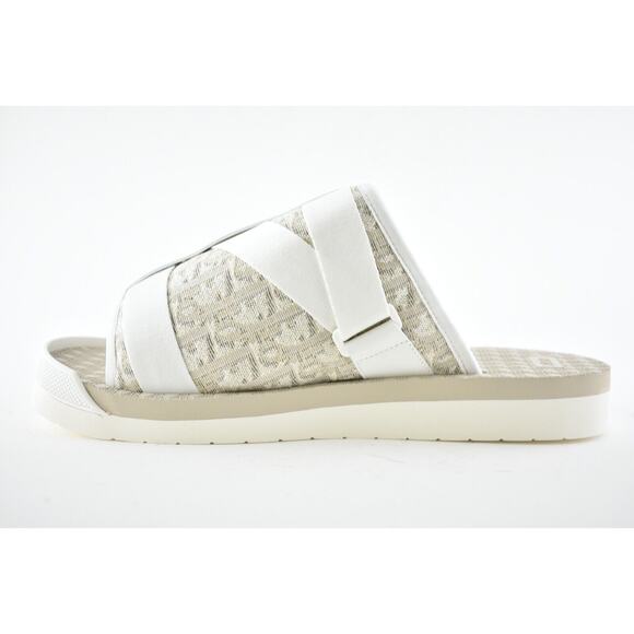 Dior Men Alpha Sandal White Beige Oblique Jacquard Logo Flat Slide Slip On 45 12 - Picture 9 of 12